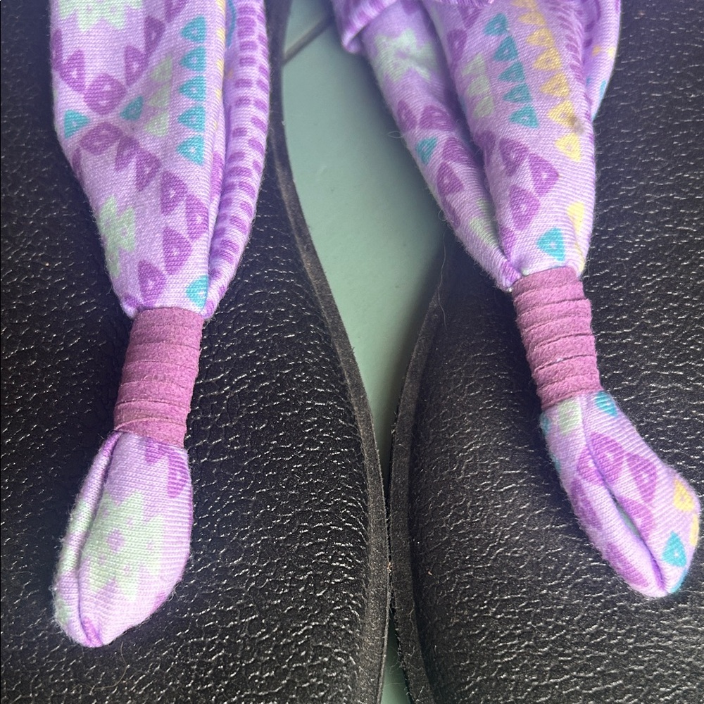๐ฟ Sanuk Yoga Sling Tribal Print Purple Sandals | Size 8 ๐ฟ - Picture 7 of 12
